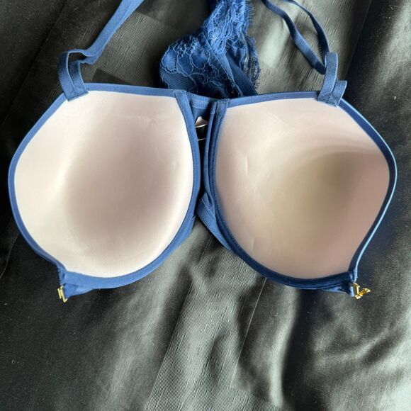 NWT VICTORIA'S SECRET Blue Very Sexy Lacy Strappy Racerback Push Up Bra 38DD - Picture 3 of 4